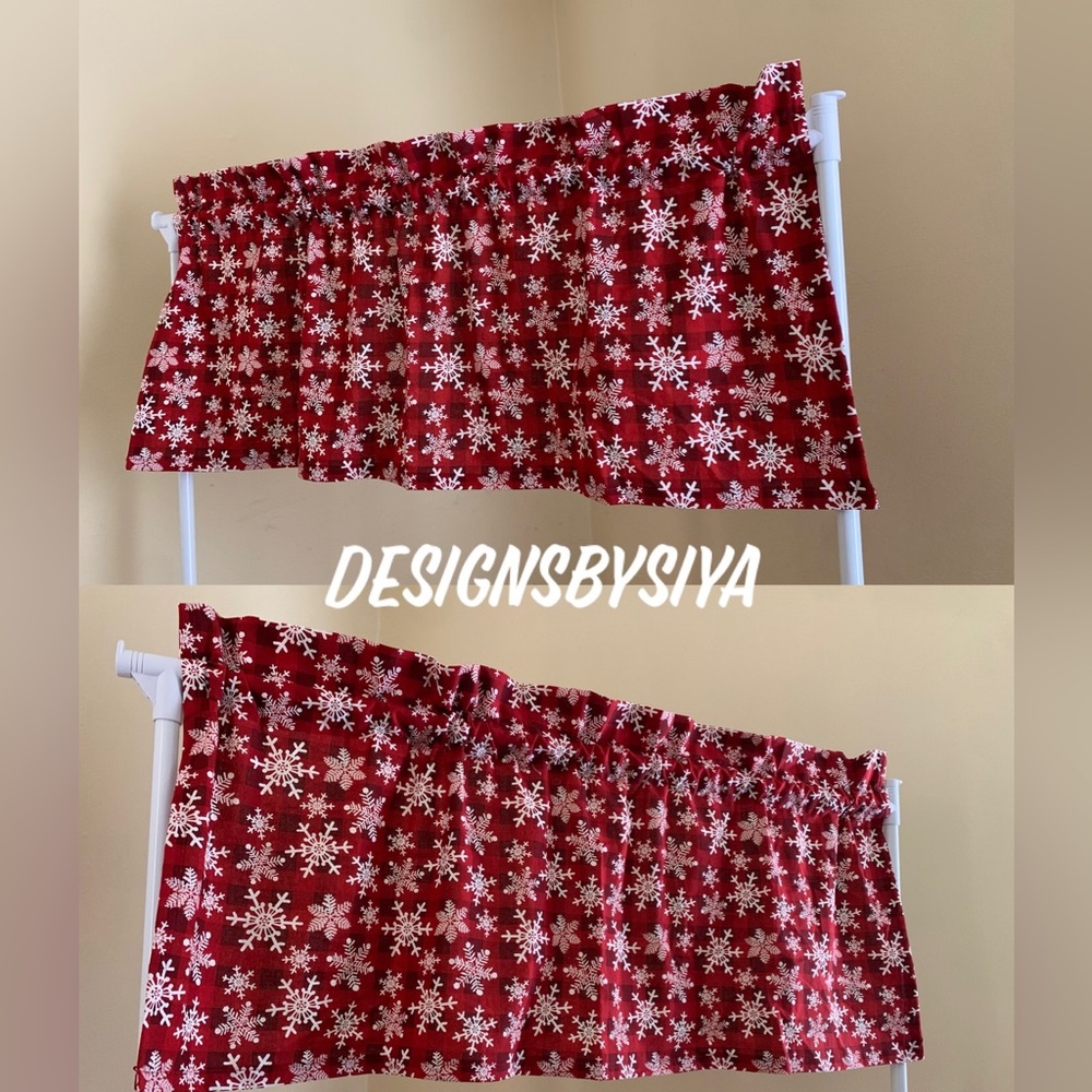 New!! Snowflake Print Valances 1 left